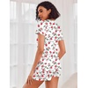 image:imageEkouaer Womens Pajama Sets Shorts Soft 2 Piece Lounge Set with Chest Pocket  Lightweight Sleepwear Vneck short sleeve top with drawstring shorts casual Pjs for allseason daily wear available in XSStrawberry