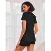 image:imageEkouaer Womens Pajama Sets Shorts Soft 2 Piece Lounge Set with Chest Pocket  Lightweight Sleepwear Vneck short sleeve top with drawstring shorts casual Pjs for allseason daily wear available in XSBlack