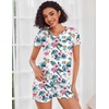 image:imageEkouaer Womens Pajama Sets Shorts Soft 2 Piece Lounge Set with Chest Pocket  Lightweight Sleepwear Vneck short sleeve top with drawstring shorts casual Pjs for allseason daily wear available in XSHawaiian Floral