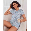 image:imageEkouaer Womens Pajama Sets Shorts Soft 2 Piece Lounge Set with Chest Pocket  Lightweight Sleepwear Vneck short sleeve top with drawstring shorts casual Pjs for allseason daily wear available in XSRose