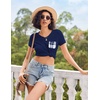 image:imageEkouaer Womens Pajama Sets Shorts Soft 2 Piece Lounge Set with Chest Pocket  Lightweight Sleepwear Vneck short sleeve top with drawstring shorts casual Pjs for allseason daily wear available in XSBlue Plaid