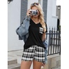 image:imageEkouaer Womens Pajama Sets Shorts Soft 2 Piece Lounge Set with Chest Pocket  Lightweight Sleepwear Vneck short sleeve top with drawstring shorts casual Pjs for allseason daily wear available in XSGrey Plaid