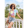 image:imageEkouaer Womens Pajama Sets Shorts Soft 2 Piece Lounge Set with Chest Pocket  Lightweight Sleepwear Vneck short sleeve top with drawstring shorts casual Pjs for allseason daily wear available in XSYellow Tie Dye