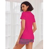 image:imageEkouaer Womens Pajama Sets Shorts Soft 2 Piece Lounge Set with Chest Pocket  Lightweight Sleepwear Vneck short sleeve top with drawstring shorts casual Pjs for allseason daily wear available in XSRose Red Plaid