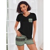 image:imageEkouaer Womens Pajama Sets Shorts Soft 2 Piece Lounge Set with Chest Pocket  Lightweight Sleepwear Vneck short sleeve top with drawstring shorts casual Pjs for allseason daily wear available in XSBoho Vintage