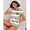 image:imageEkouaer Womens Pajama Sets Shorts Soft 2 Piece Lounge Set with Chest Pocket  Lightweight Sleepwear Vneck short sleeve top with drawstring shorts casual Pjs for allseason daily wear available in XSGreen Tiedye