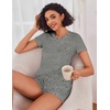 image:imageEkouaer Womens Pajama Sets Shorts Soft 2 Piece Lounge Set with Chest Pocket  Lightweight Sleepwear Vneck short sleeve top with drawstring shorts casual Pjs for allseason daily wear available in XSGray Bow