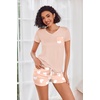 image:imageEkouaer Womens Pajama Sets Shorts Soft 2 Piece Lounge Set with Chest Pocket  Lightweight Sleepwear Vneck short sleeve top with drawstring shorts casual Pjs for allseason daily wear available in XSHeart