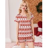 image:imageEkouaer Womens Pajama Sets Shorts Soft 2 Piece Lounge Set with Chest Pocket  Lightweight Sleepwear Vneck short sleeve top with drawstring shorts casual Pjs for allseason daily wear available in XSRed Christmas