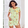 image:imageEkouaer Womens Pajama Sets Shorts Soft 2 Piece Lounge Set with Chest Pocket  Lightweight Sleepwear Vneck short sleeve top with drawstring shorts casual Pjs for allseason daily wear available in XSSummer Fruit