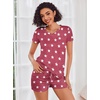 image:imageEkouaer Womens Pajama Sets Shorts Soft 2 Piece Lounge Set with Chest Pocket  Lightweight Sleepwear Vneck short sleeve top with drawstring shorts casual Pjs for allseason daily wear available in XSRed Star