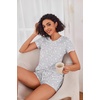 image:imageEkouaer Womens Pajama Sets Shorts Soft 2 Piece Lounge Set with Chest Pocket  Lightweight Sleepwear Vneck short sleeve top with drawstring shorts casual Pjs for allseason daily wear available in XSGray Star