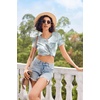 image:imageEkouaer Womens Pajama Sets Shorts Soft 2 Piece Lounge Set with Chest Pocket  Lightweight Sleepwear Vneck short sleeve top with drawstring shorts casual Pjs for allseason daily wear available in XSGreytie Dye