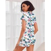 image:imageEkouaer Womens Pajama Sets Shorts Soft 2 Piece Lounge Set with Chest Pocket  Lightweight Sleepwear Vneck short sleeve top with drawstring shorts casual Pjs for allseason daily wear available in XSHawaiian Floral