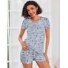 image:imageEkouaer Womens Pajama Sets Shorts Soft 2 Piece Lounge Set with Chest Pocket  Lightweight Sleepwear Vneck short sleeve top with drawstring shorts casual Pjs for allseason daily wear available in XSRose