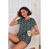 image:imageEkouaer Womens Pajama Sets Shorts Soft 2 Piece Lounge Set with Chest Pocket  Lightweight Sleepwear Vneck short sleeve top with drawstring shorts casual Pjs for allseason daily wear available in XSDark Gray Stars