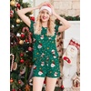 image:imageEkouaer Womens Pajama Sets Shorts Soft 2 Piece Lounge Set with Chest Pocket  Lightweight Sleepwear Vneck short sleeve top with drawstring shorts casual Pjs for allseason daily wear available in XSGreen Christmas