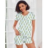 image:imageEkouaer Womens Pajama Sets Shorts Soft 2 Piece Lounge Set with Chest Pocket  Lightweight Sleepwear Vneck short sleeve top with drawstring shorts casual Pjs for allseason daily wear available in XSBlue Daisy