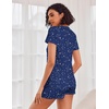 image:imageEkouaer Womens Pajama Sets Shorts Soft 2 Piece Lounge Set with Chest Pocket  Lightweight Sleepwear Vneck short sleeve top with drawstring shorts casual Pjs for allseason daily wear available in XSNavy Blue Star