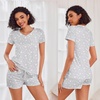 image:imageEkouaer Womens Pajama Sets Shorts Soft 2 Piece Lounge Set with Chest Pocket  Lightweight Sleepwear Vneck short sleeve top with drawstring shorts casual Pjs for allseason daily wear available in XSGray Star