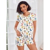 image:imageEkouaer Womens Pajama Sets Shorts Soft 2 Piece Lounge Set with Chest Pocket  Lightweight Sleepwear Vneck short sleeve top with drawstring shorts casual Pjs for allseason daily wear available in XSWestern Cactus