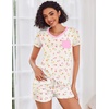 image:imageEkouaer Womens Pajama Sets Shorts Soft 2 Piece Lounge Set with Chest Pocket  Lightweight Sleepwear Vneck short sleeve top with drawstring shorts casual Pjs for allseason daily wear available in XSTulip