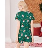 image:imageEkouaer Womens Pajama Sets Shorts Soft 2 Piece Lounge Set with Chest Pocket  Lightweight Sleepwear Vneck short sleeve top with drawstring shorts casual Pjs for allseason daily wear available in XSGreen Christmas