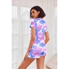image:imageEkouaer Womens Pajama Sets Shorts Soft 2 Piece Lounge Set with Chest Pocket  Lightweight Sleepwear Vneck short sleeve top with drawstring shorts casual Pjs for allseason daily wear available in XSPink Tie Dye