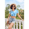 image:imageEkouaer Womens Pajama Sets Shorts Soft 2 Piece Lounge Set with Chest Pocket  Lightweight Sleepwear Vneck short sleeve top with drawstring shorts casual Pjs for allseason daily wear available in XSBlue Tie Dye