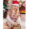 image:imageEkouaer Womens Pajama Sets Shorts Soft 2 Piece Lounge Set with Chest Pocket  Lightweight Sleepwear Vneck short sleeve top with drawstring shorts casual Pjs for allseason daily wear available in XSRed Christmas