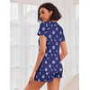 image:imageEkouaer Womens Pajama Sets Shorts Soft 2 Piece Lounge Set with Chest Pocket  Lightweight Sleepwear Vneck short sleeve top with drawstring shorts casual Pjs for allseason daily wear available in XSBlue Moon