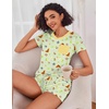 image:imageEkouaer Womens Pajama Sets Shorts Soft 2 Piece Lounge Set with Chest Pocket  Lightweight Sleepwear Vneck short sleeve top with drawstring shorts casual Pjs for allseason daily wear available in XSSummer Fruit