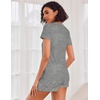 image:imageEkouaer Womens Pajama Sets Shorts Soft 2 Piece Lounge Set with Chest Pocket  Lightweight Sleepwear Vneck short sleeve top with drawstring shorts casual Pjs for allseason daily wear available in XSGray Bow