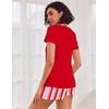 image:imageEkouaer Womens Pajama Sets Shorts Soft 2 Piece Lounge Set with Chest Pocket  Lightweight Sleepwear Vneck short sleeve top with drawstring shorts casual Pjs for allseason daily wear available in XSRed White Stripe