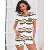 image:imageEkouaer Womens Pajama Sets Shorts Soft 2 Piece Lounge Set with Chest Pocket  Lightweight Sleepwear Vneck short sleeve top with drawstring shorts casual Pjs for allseason daily wear available in XSGreen Tiedye