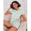 image:imageEkouaer Womens Pajama Sets Shorts Soft 2 Piece Lounge Set with Chest Pocket  Lightweight Sleepwear Vneck short sleeve top with drawstring shorts casual Pjs for allseason daily wear available in XSBlue Daisy