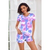 image:imageEkouaer Womens Pajama Sets Shorts Soft 2 Piece Lounge Set with Chest Pocket  Lightweight Sleepwear Vneck short sleeve top with drawstring shorts casual Pjs for allseason daily wear available in XSPink Tie Dye