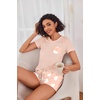 image:imageEkouaer Womens Pajama Sets Shorts Soft 2 Piece Lounge Set with Chest Pocket  Lightweight Sleepwear Vneck short sleeve top with drawstring shorts casual Pjs for allseason daily wear available in XSHeart