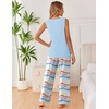 image:imageEkouaer Womens Pajamas Set Sleeveless Lounge Sets Tank Top and Pants Pjs  V Neck Top Loungewear with Side Slit Comfy Lounge Pants with Pockets Elastic Waistband 2 Piece Sleepwear Loose FitTiedye Blue