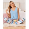 image:imageEkouaer Womens Pajamas Set Sleeveless Lounge Sets Tank Top and Pants Pjs  V Neck Top Loungewear with Side Slit Comfy Lounge Pants with Pockets Elastic Waistband 2 Piece Sleepwear Loose FitTiedye Blue