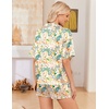 image:imageEkouaer Womens Satin Pajama Set Short Sleeve Sleepwear Button Down Pjs  Silky Smooth Satin Soft Top and Shorts Bridal Getting Ready Outfit 2 Piece Loungewear Set for Daily Sleep Wedding PartyFlowersPlantsPink