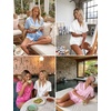 image:imageEkouaer Womens Satin Pajama Set Short Sleeve Sleepwear Button Down Pjs  Silky Smooth Satin Soft Top and Shorts Bridal Getting Ready Outfit 2 Piece Loungewear Set for Daily Sleep Wedding PartyLight Blue