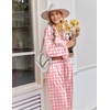 image:imageEkouaer Womens Satin Silk Pajamas Long Sleeve Button Up Pjs Lounge Sets  Soft 2Piece Set Adjustable Drawstring Waistband Side Pockets Ideal for Sleep Lounging PartyColorful Bow