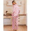 image:imageEkouaer Womens Satin Silk Pajamas Long Sleeve Button Up Pjs Lounge Sets  Soft 2Piece Set Adjustable Drawstring Waistband Side Pockets Ideal for Sleep Lounging PartyRed Plaid Strawberry