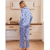 image:imageEkouaer Womens Satin Silk Pajamas Long Sleeve Button Up Pjs Lounge Sets  Soft 2Piece Set Adjustable Drawstring Waistband Side Pockets Ideal for Sleep Lounging PartyBlue Plaid Cherry