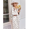 image:imageEkouaer Womens Satin Silk Pajamas Long Sleeve Button Up Pjs Lounge Sets  Soft 2Piece Set Adjustable Drawstring Waistband Side Pockets Ideal for Sleep Lounging PartyWhite Winebowl