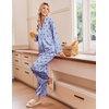 image:imageEkouaer Womens Satin Silk Pajamas Long Sleeve Button Up Pjs Lounge Sets  Soft 2Piece Set Adjustable Drawstring Waistband Side Pockets Ideal for Sleep Lounging PartyBlue Plaid Cherry