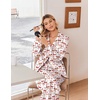 image:imageEkouaer Womens Satin Silk Pajamas Long Sleeve Button Up Pjs Lounge Sets  Soft 2Piece Set Adjustable Drawstring Waistband Side Pockets Ideal for Sleep Lounging PartyPink Plaid Bow