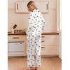image:imageEkouaer Womens Satin Silk Pajamas Long Sleeve Button Up Pjs Lounge Sets  Soft 2Piece Set Adjustable Drawstring Waistband Side Pockets Ideal for Sleep Lounging PartyWhite Winebowl