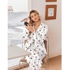 image:imageEkouaer Womens Satin Silk Pajamas Long Sleeve Button Up Pjs Lounge Sets  Soft 2Piece Set Adjustable Drawstring Waistband Side Pockets Ideal for Sleep Lounging PartyWhite Winebowl